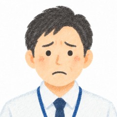 会社員の男性の、困った表情