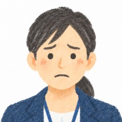 会社員の女性の、困った表情