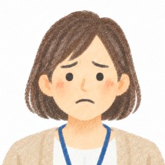 若い会社員の女性の、困った表情