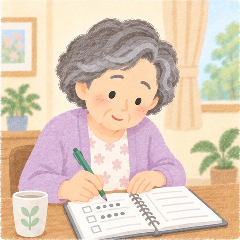 パスワードは、手帳に書き写しておくと安心です