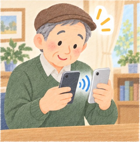 いまは、ケーブルなしで移せる方法もあります（機種や版によります）
