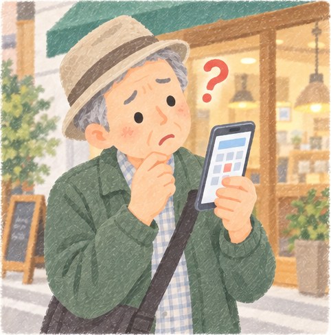画面の前で止まってしまうお客さまもいます