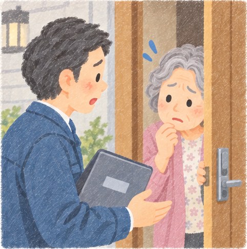 家に来た人に急がされても、その場で決めなくて大丈夫です