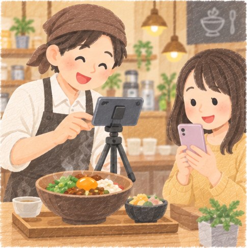 見せたいものを真ん中に。スマホ1台で始められます