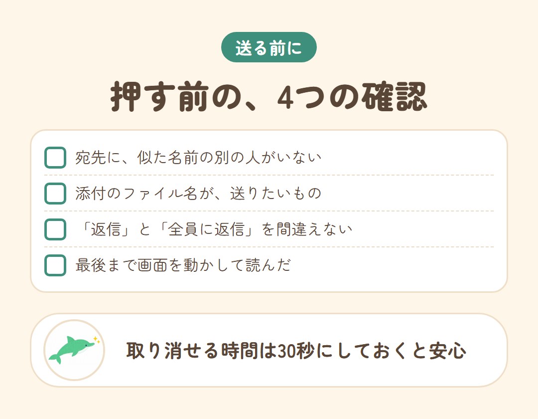 送信する前に見る場所のチェックリスト